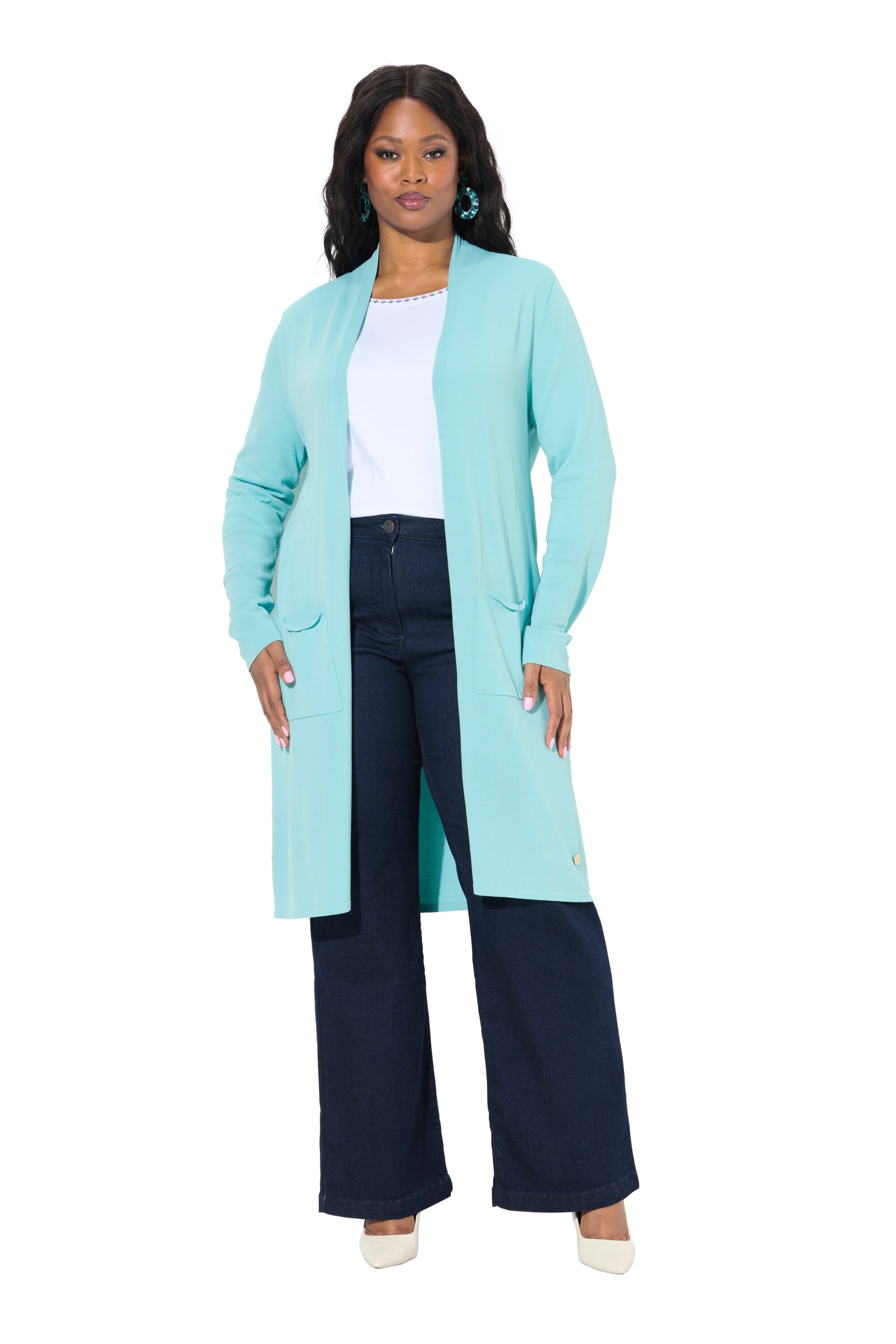 Ulla Popken Gebreid vest in Blauw