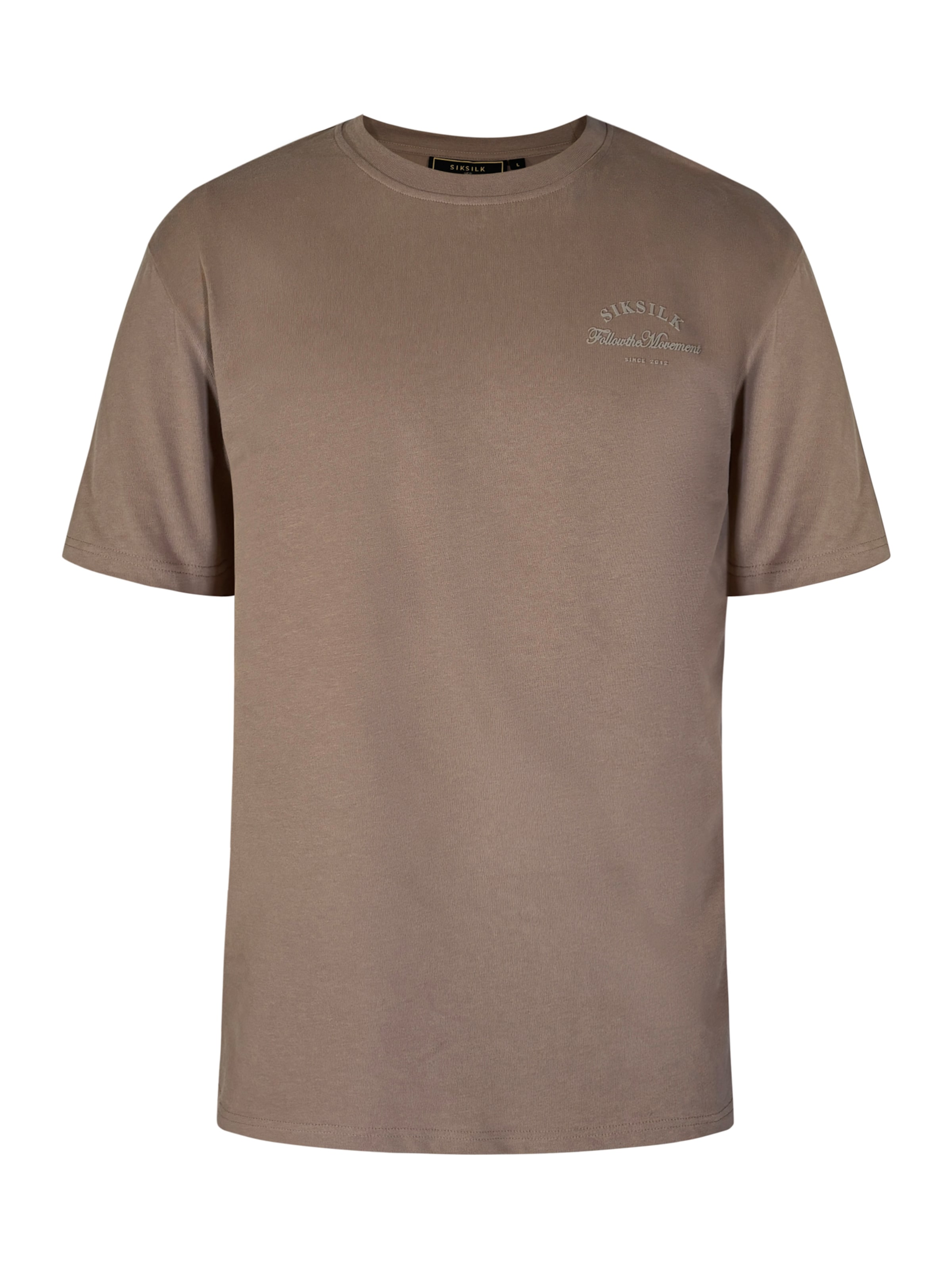 T-Shirt SikSilk en marron : devant