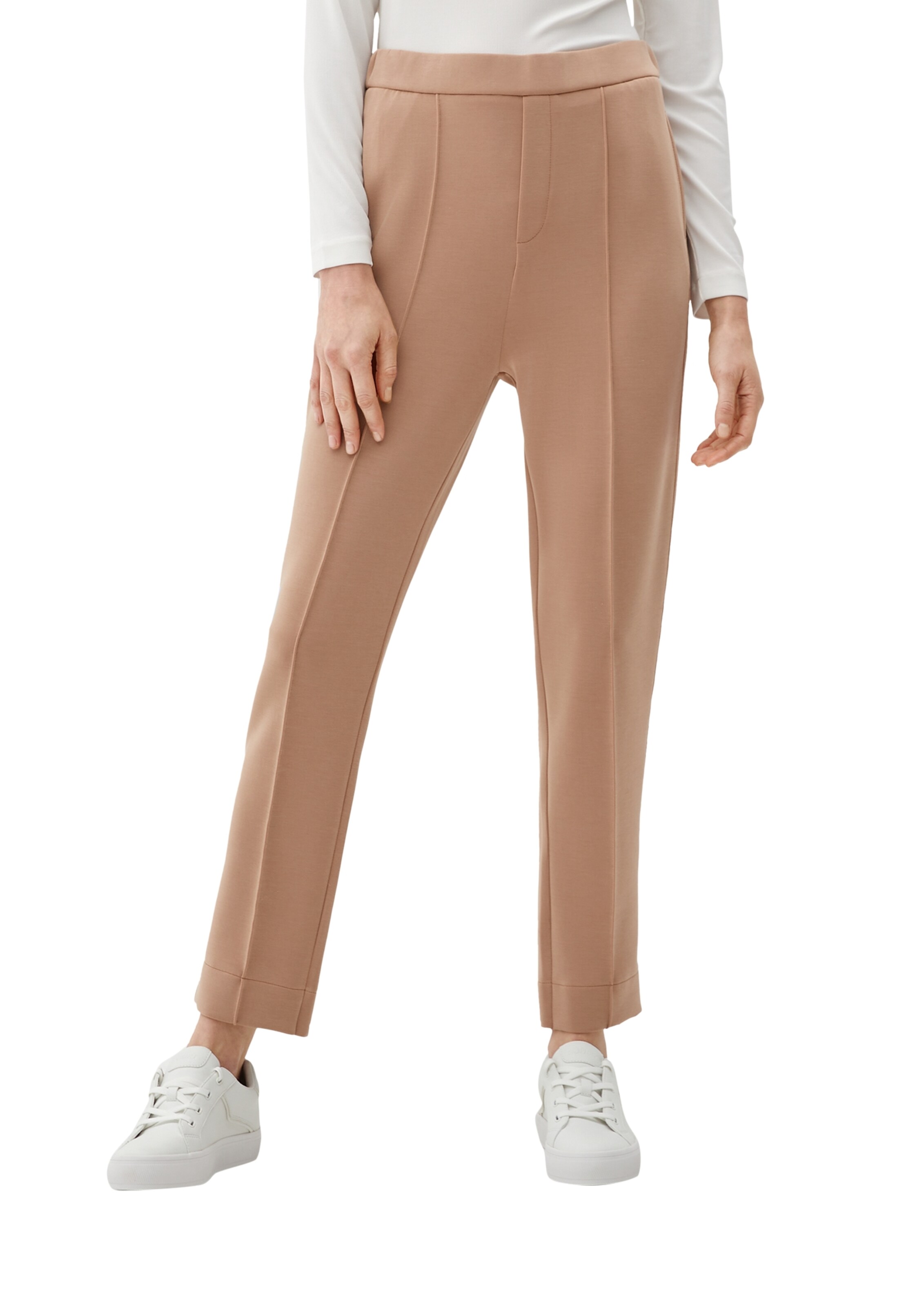 s.Oliver BLACK LABEL Tapered Pantalon in Bruin: voorkant