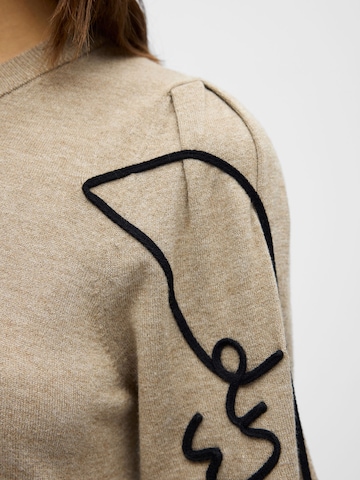 Robes en maille 'OBJThess' OBJECT en beige