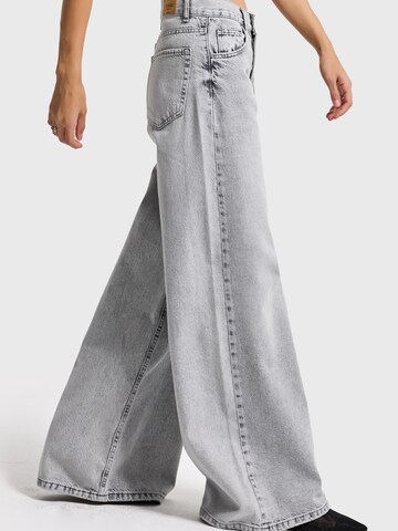 IT'S BASIC Wide leg Jeans 'ELENA Palazzo Mid Rise Jeans' in Grey