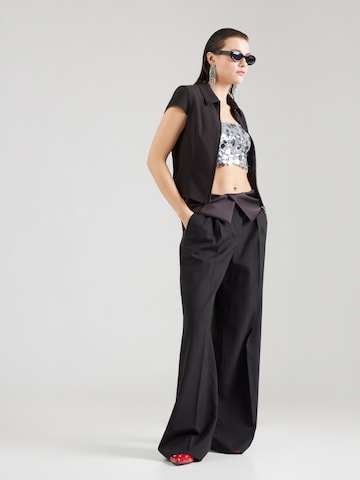 Karl Lagerfeld Wide leg Trousers with creases in Black