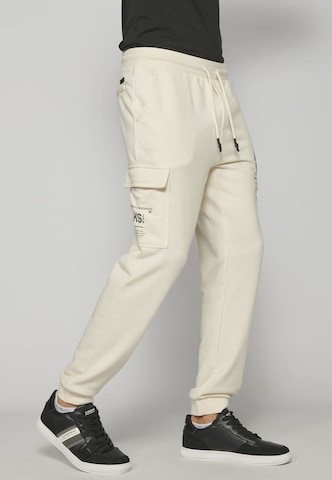 KOROSHI Tapered Cargo Pants in White