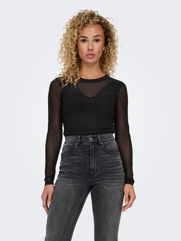 ONLY T-shirtbody 'ONLPARIS'' i svart: framsida