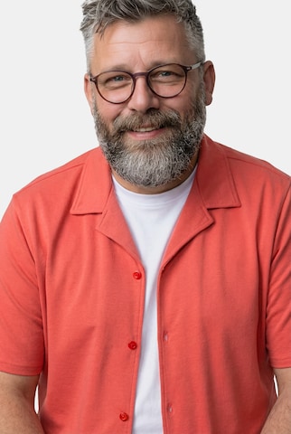 Men Plus Regular Fit Hemd in Orange