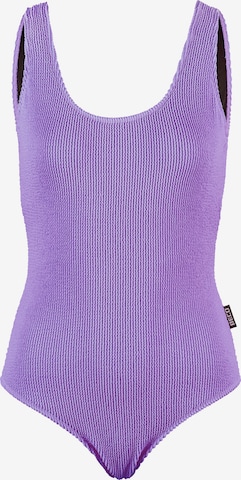 BECO the world of aquasports Badeanzug 'Crinkle Classic' in Lila: Vorderseite