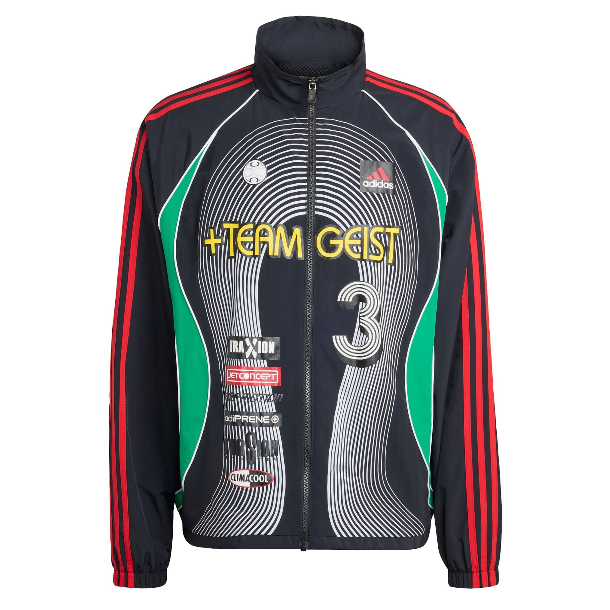 ADIDAS ORIGINALS Φθινοπωρινό και ανοιξιάτικο μπουφάν 'Teamgeist' σε μαύρο: μπροστά