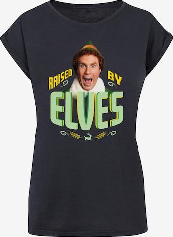ABSOLUTE CULT Shirt 'Elf - Raised By Elves' in Blauw: voorkant