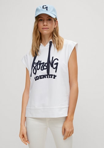 Sweat-shirt comma casual identity en blanc : devant