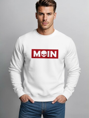 Neverless Sweatshirt 'Moin Skull' in White