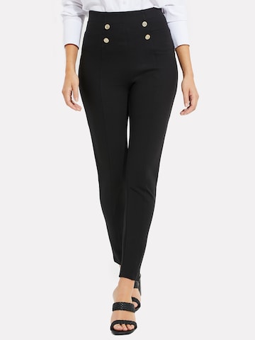 Coupe slim Pantalon 'William' Threadbare en noir : devant