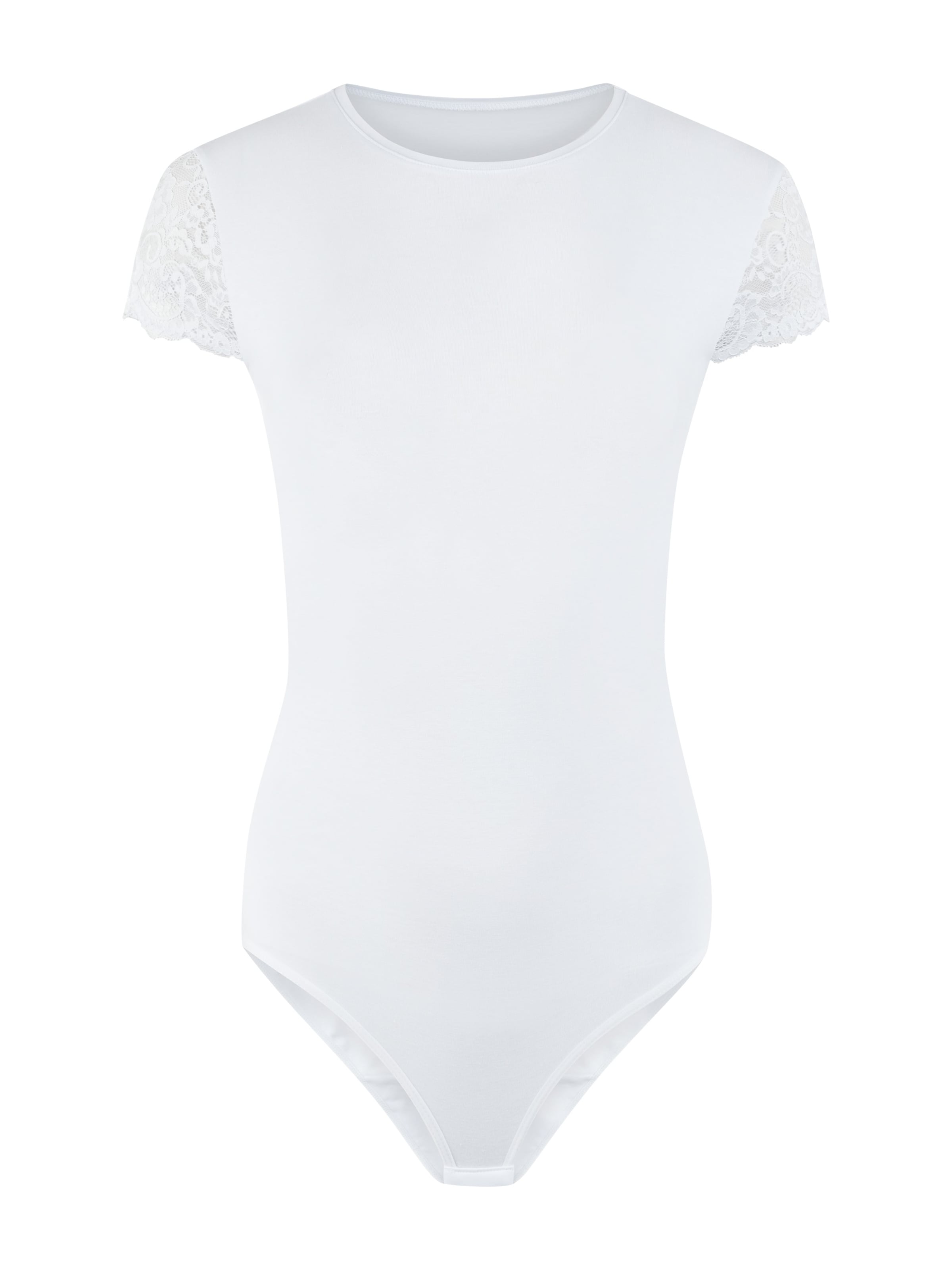 Evoni Shirt Bodysuit in White: front