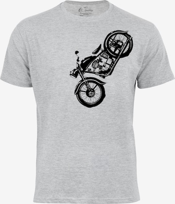 Cotton Prime T-Shirt 'Vintage Motorcycle' in Grau: Vorderseite