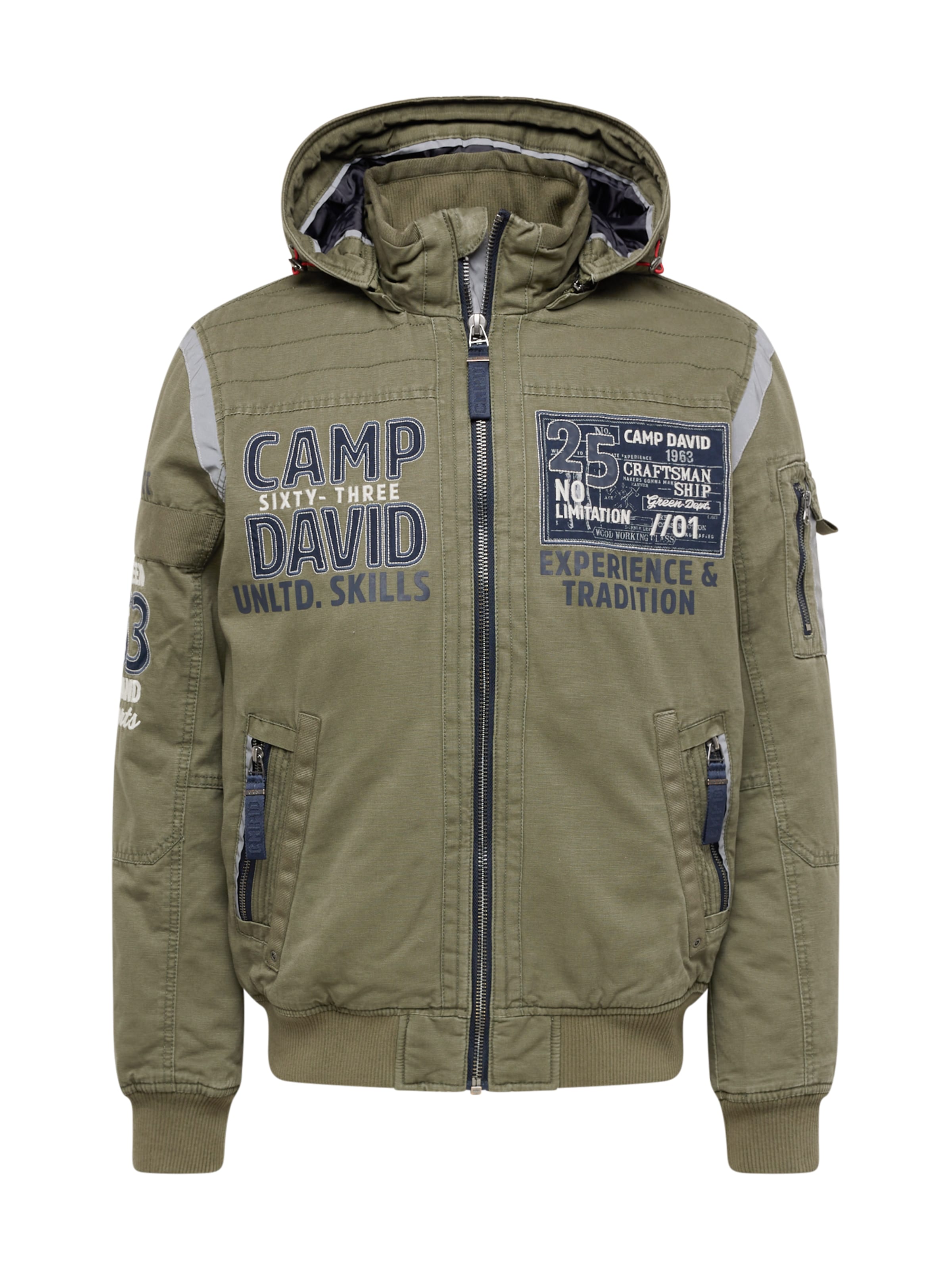 CAMP DAVID Tussenjas in Groen: voorkant