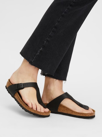 BIRKENSTOCK T-Bar Sandals 'Gizeh' in Black: front