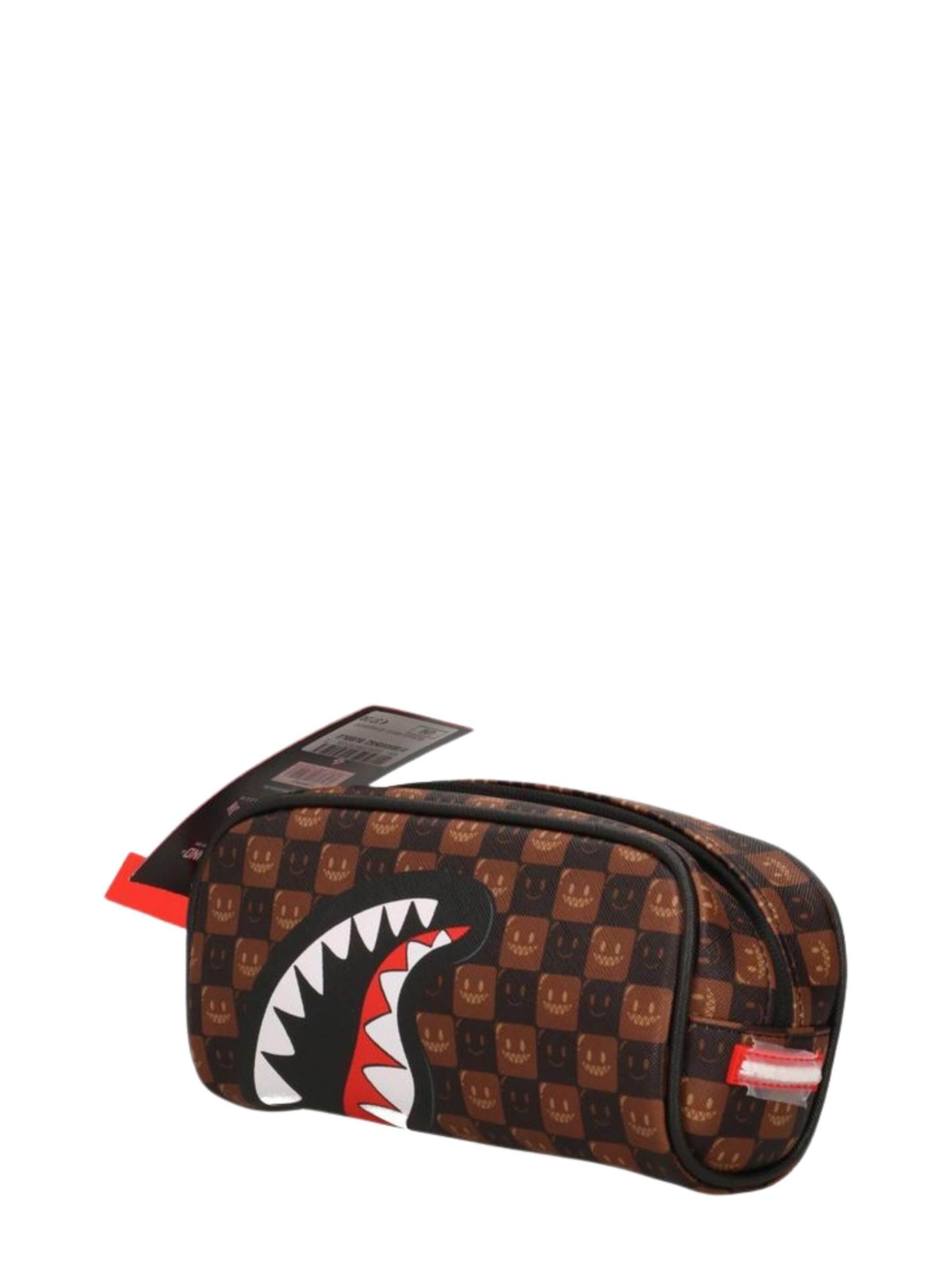 Astuccio 'Sharks in Paris Bubble' di Sprayground in marrone