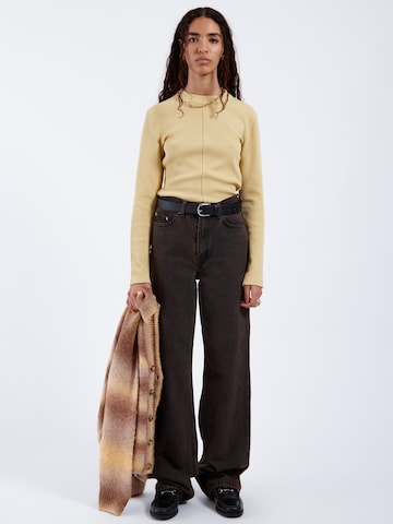 Dr. Denim Top 'Stella Waffle Top' in Geel
