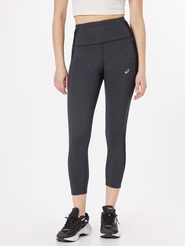 ASICS Skinny Sportbroek 'DISTANCE SUPPLY' in Zwart: voorkant