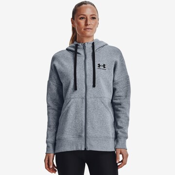 UNDER ARMOUR Athletic Zip-Up Hoodie 'Rival' in Grey: front