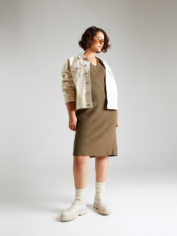 ONLY Carmakoma Knitted dress 'CARKATIA' in Brown