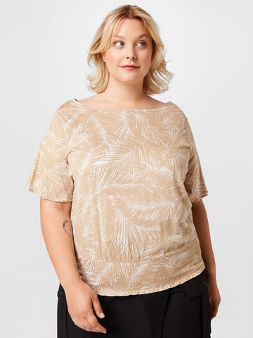 T-shirt 'PALM' Michael Kors Plus en beige : devant