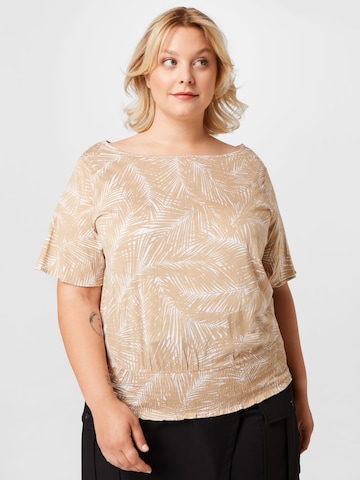 Michael Kors Plus T-shirt 'PALM' i beige: framsida