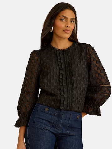 Camicia da donna di love & roses in nero: frontale