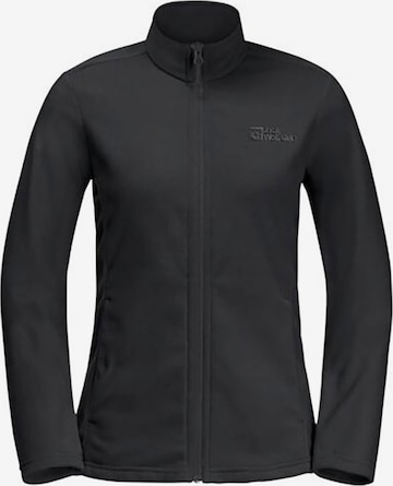 JACK WOLFSKIN Athletic Fleece Jacket 'TAUNUS' in Black: front