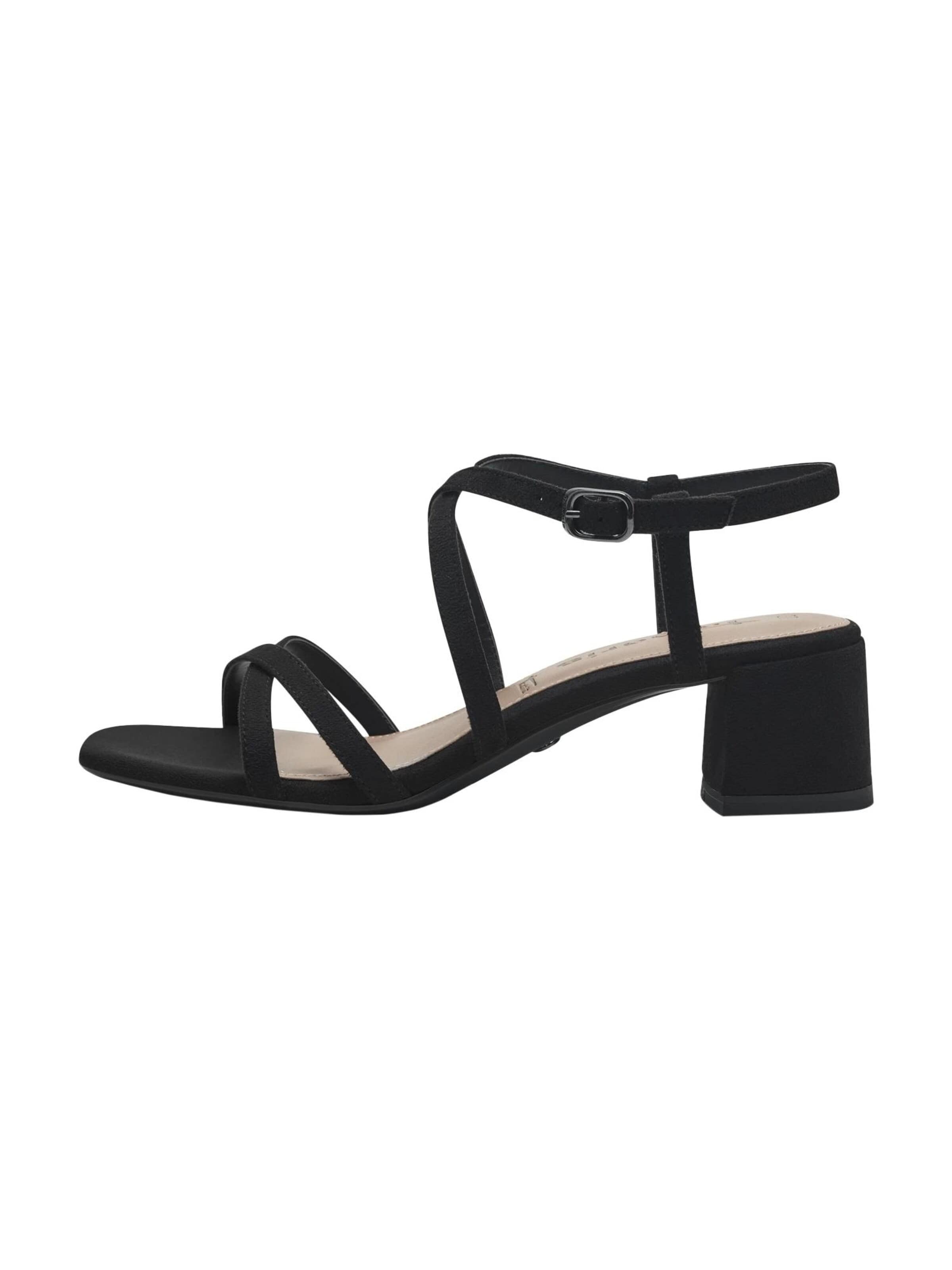 Sandales Tamaris en noir : devant