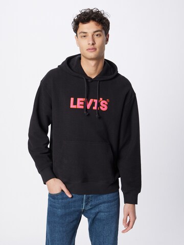 melns LEVI'S ® Standarta piegriezums Sportisks džemperis 'Relaxed Graphic Hoodie': no priekšpuses