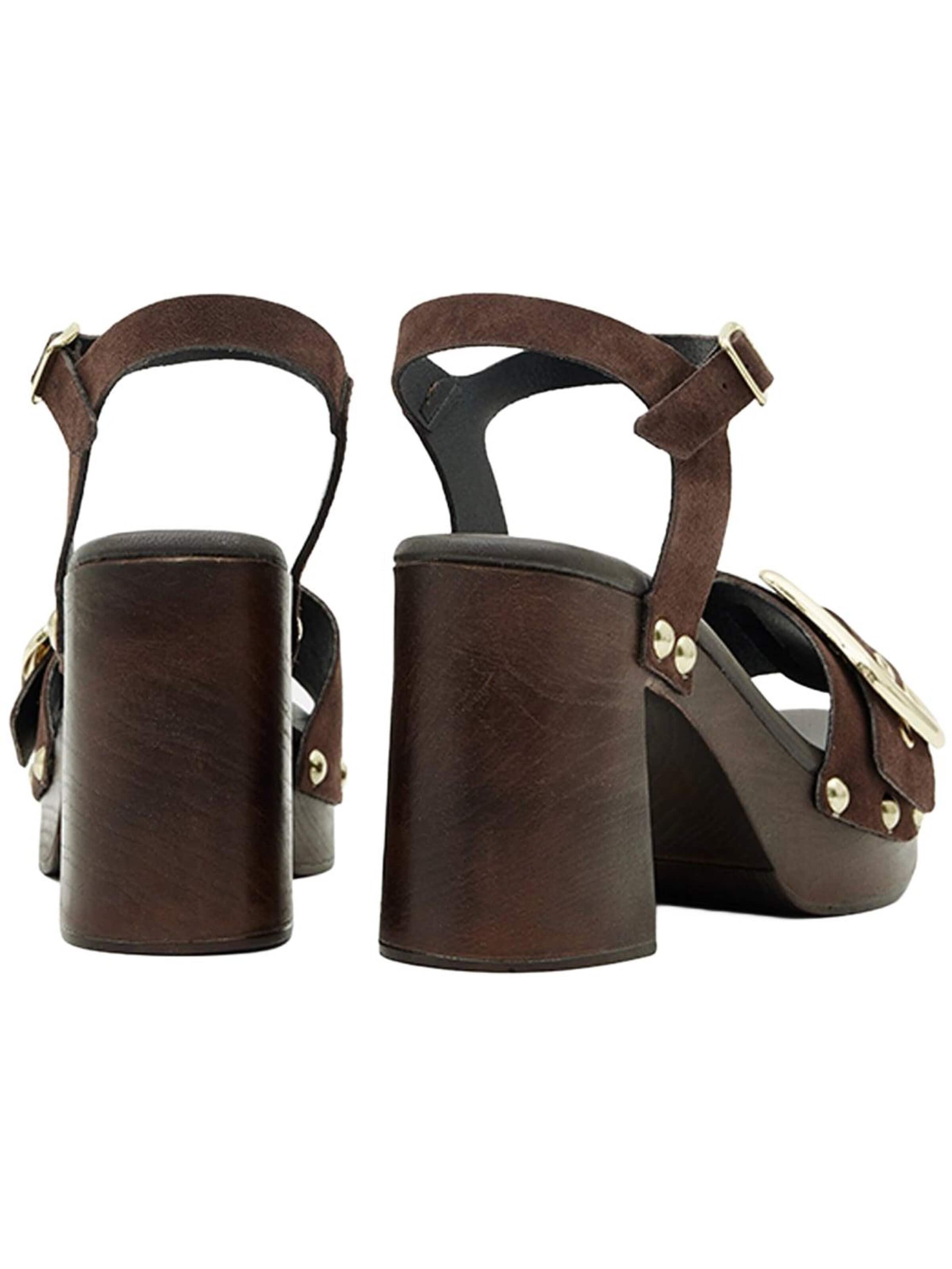 Desa - Sandalias con hebilla 'Plateau-Sandalen' en marrón