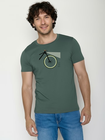 GREENBOMB Shirt ' Guide Bike Light ' in Groen: voorkant