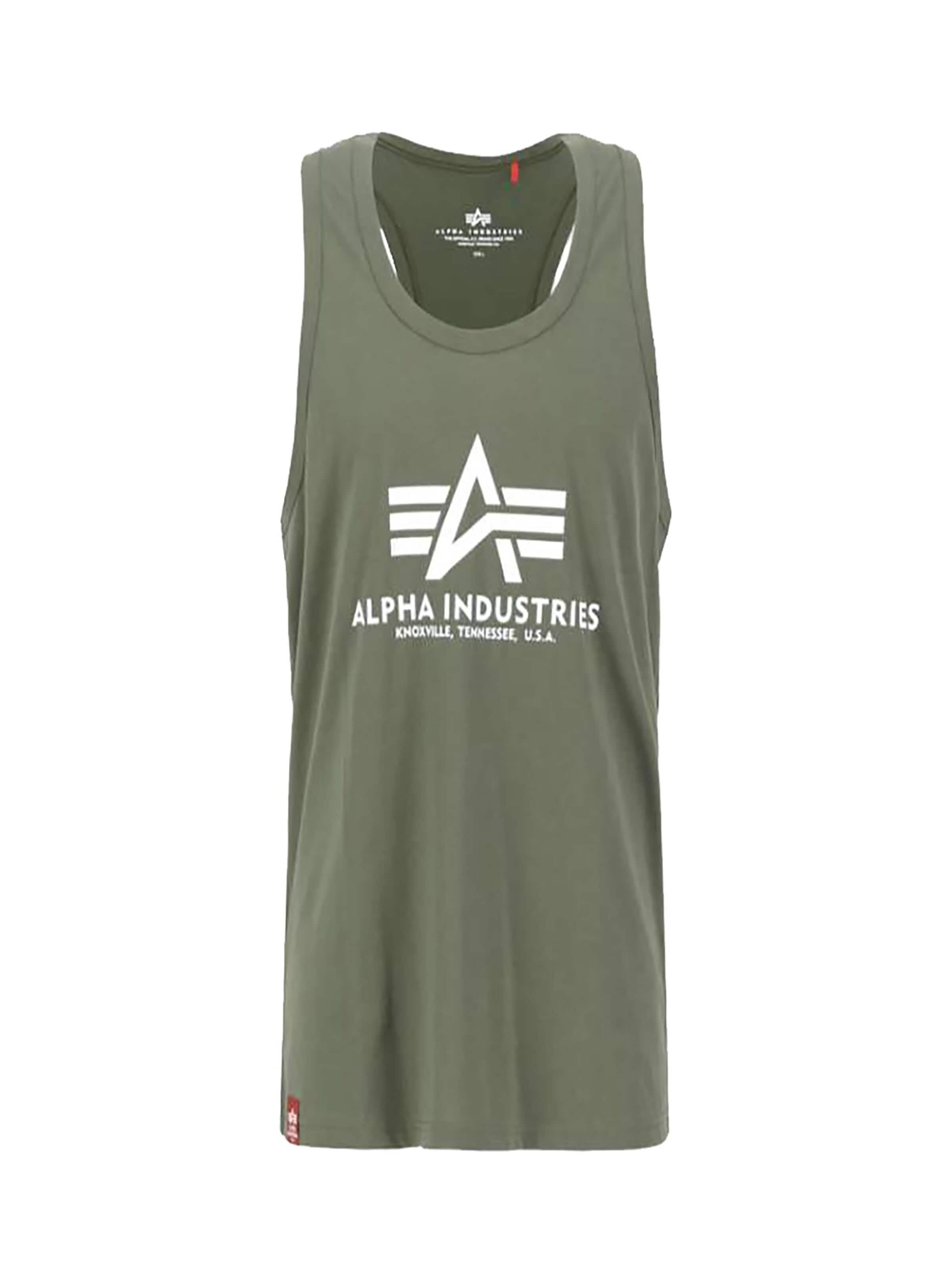 ALPHA INDUSTRIES Футболка в Зеленый: спереди