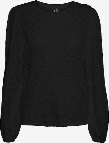 VERO MODA - Blusa 'FLOWER' en negro: frente
