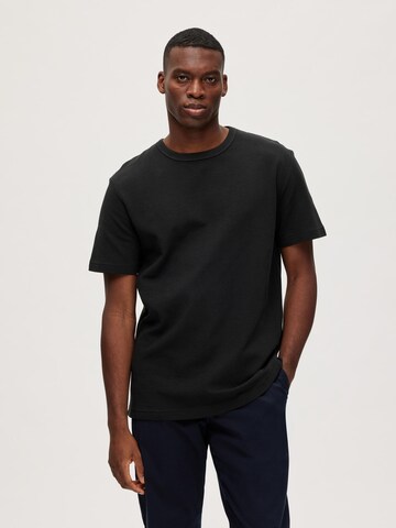 SELECTED HOMME Shirt 'CAMP' in Zwart: voorkant