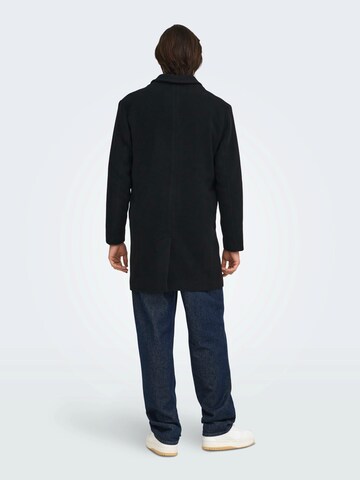 Only & Sons Between-Seasons Coat in Black