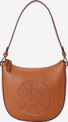 Borsa a spalla 'K/Circle Moon' di Karl Lagerfeld in marrone: frontale