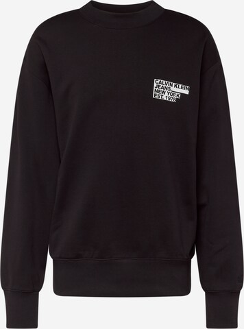 Sweat-shirt Calvin Klein Jeans en noir : devant