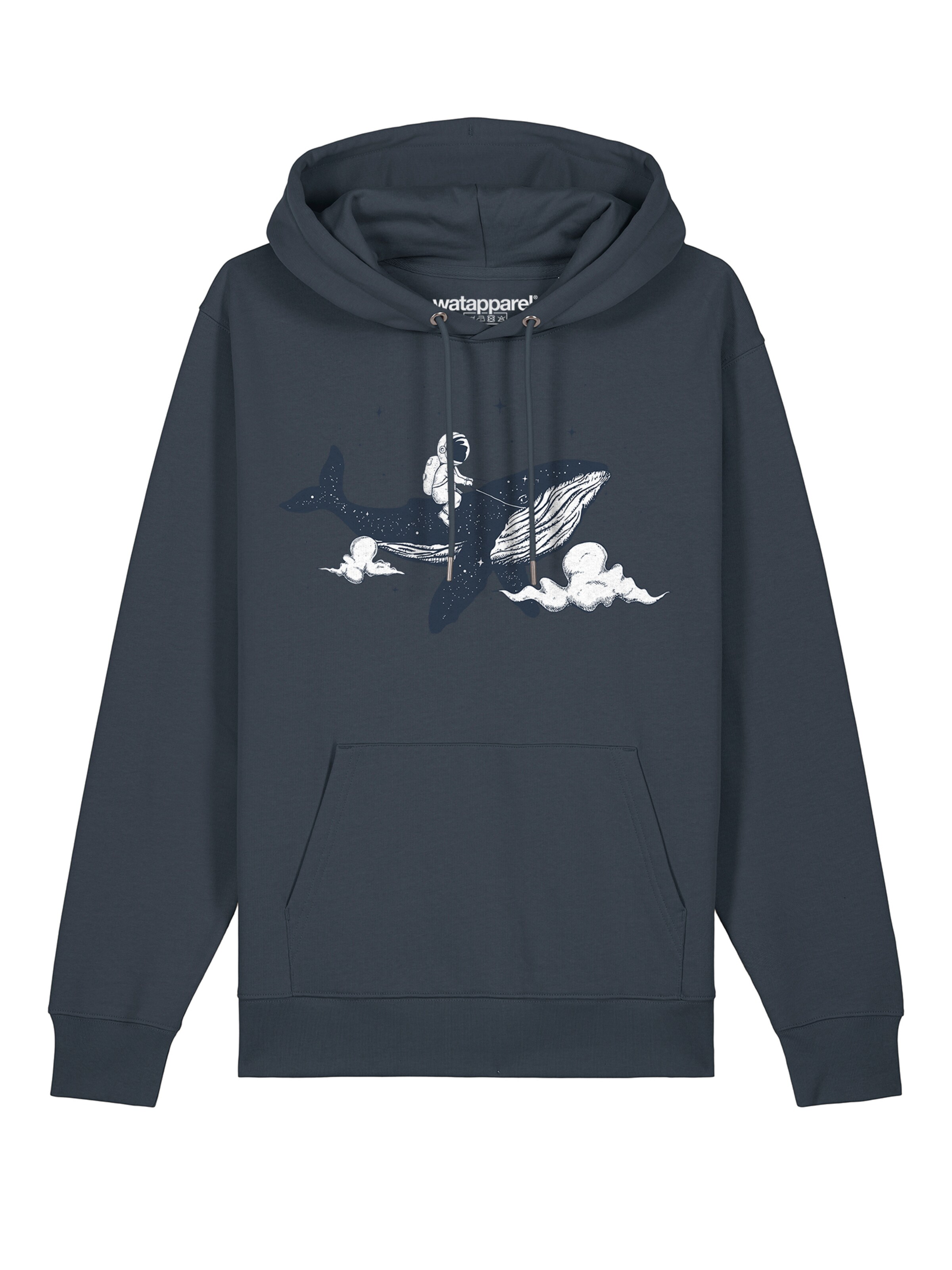 Sweat-shirt ' Spacewhale ' Watapparel en gris : devant