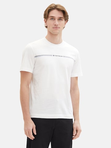 T-Shirt TOM TAILOR en blanc : devant