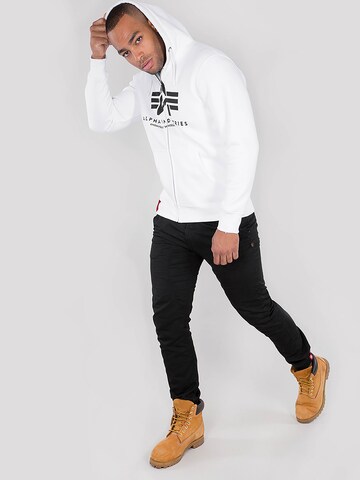 ALPHA INDUSTRIES Zip-Up Hoodie in White