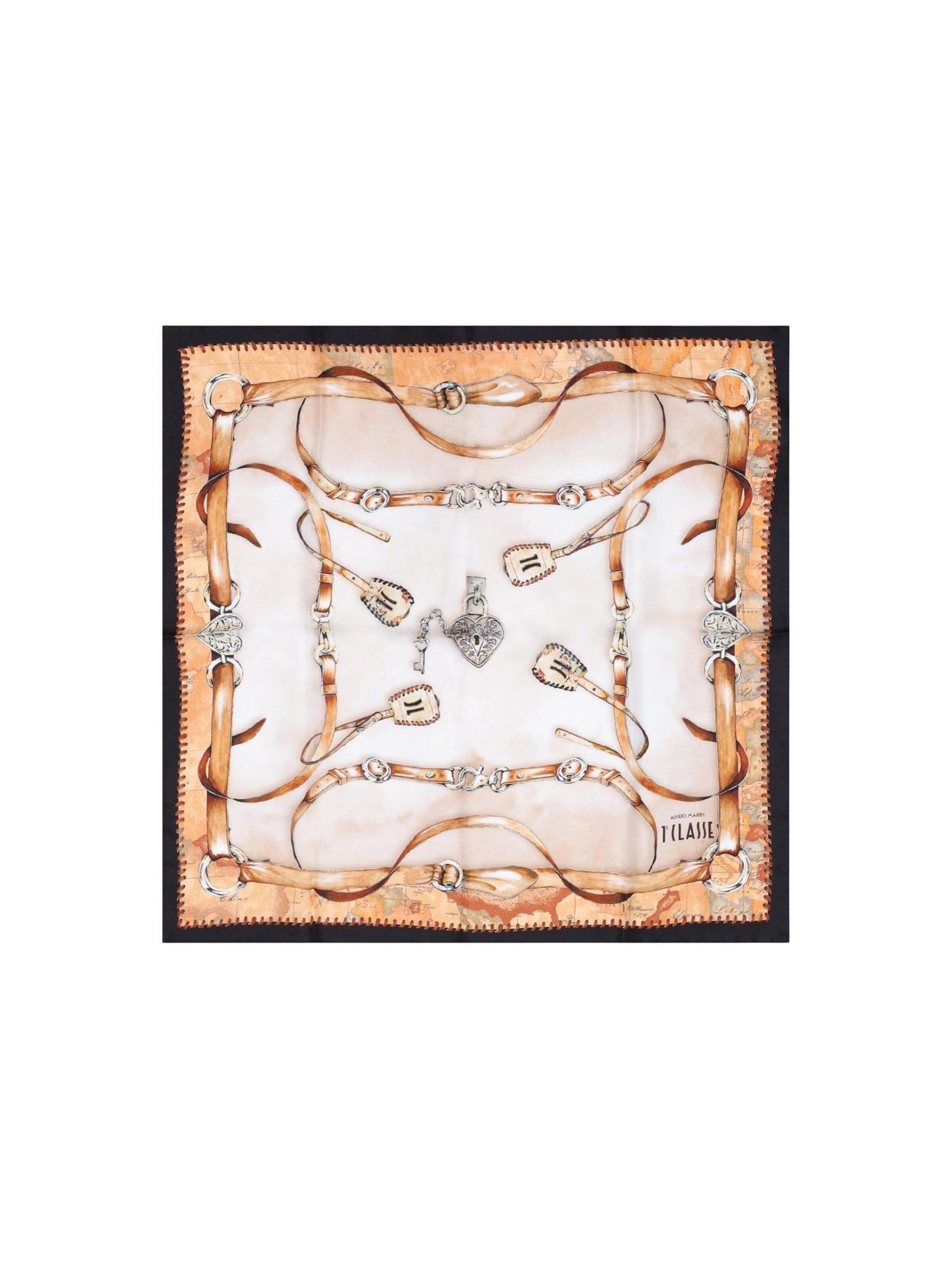 Foulard 'K F136 1874' di Alviero Martini 1a clase in nero: frontale