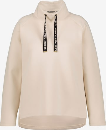 Ulla Popken Sweatshirt in Beige: voorkant