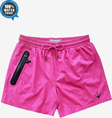 Garados Swim Board Shorts in Pink: front