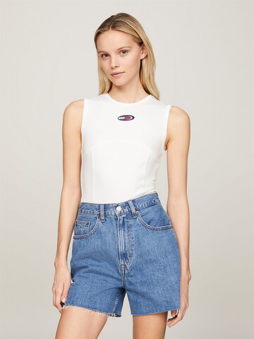 Shirtbody Tommy Jeans en blanc : devant