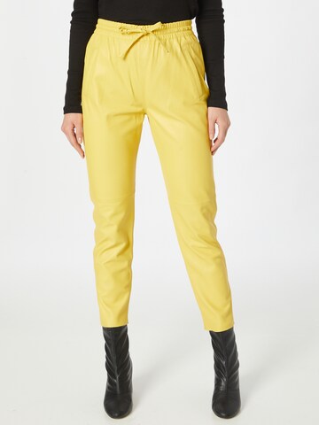 OAKWOOD Slim fit Pants 'GIFT' in Yellow: front