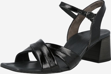 Paul Green Strap Sandals in Black: front