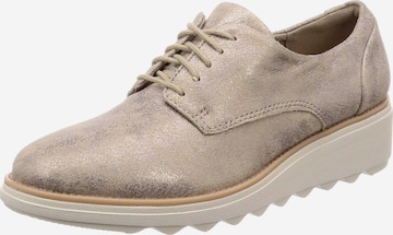 CLARKS Lace-Up Shoes in Gold: front