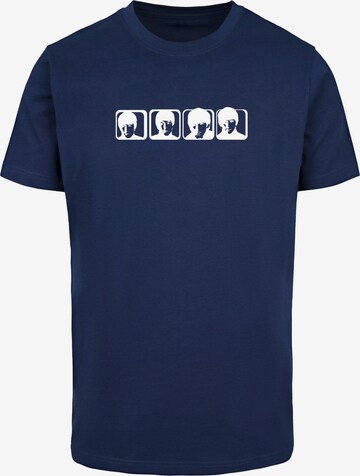 Maglietta 'Beatles - Four Heads 2' di Merchcode in blu: frontale