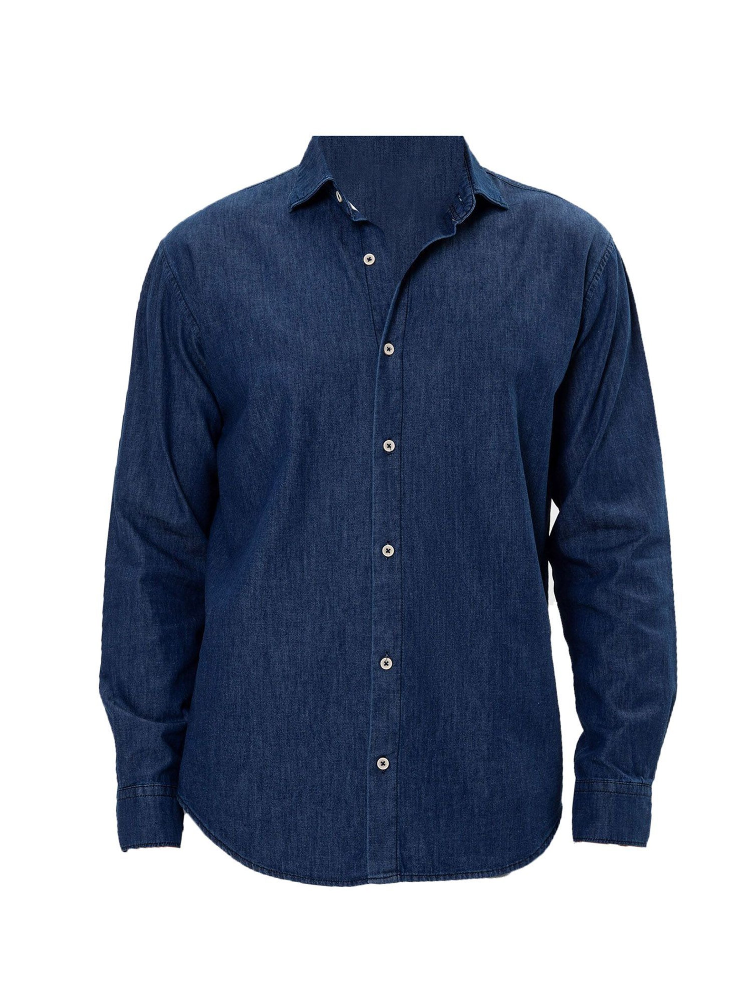 Antioch Herren Jeanshemd in Blau: Vorderseite